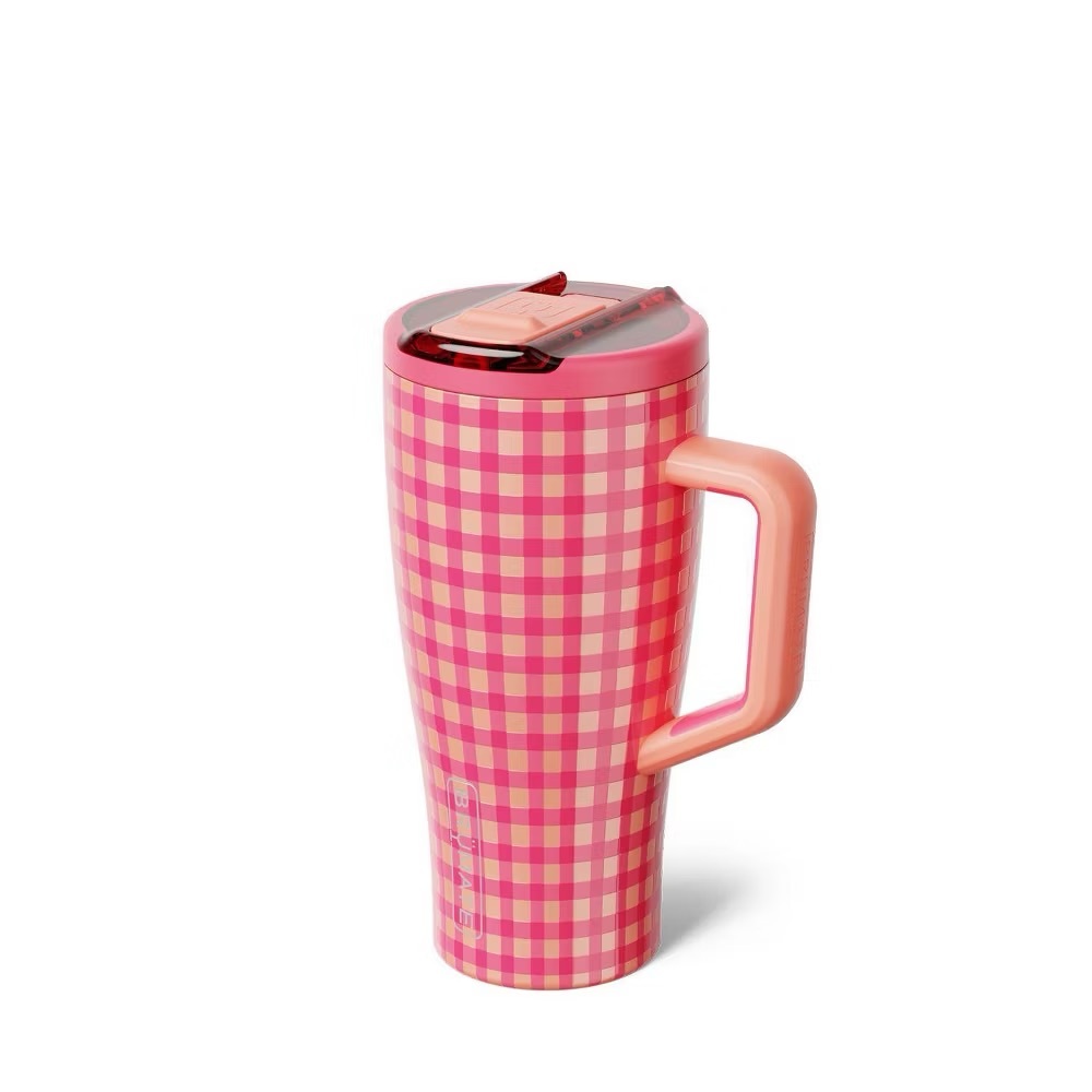 BruMate 30oz Stainless Steel Era Flip Water Bottle - Peach Gingham - Madi Nelson - Picture 10 of 13